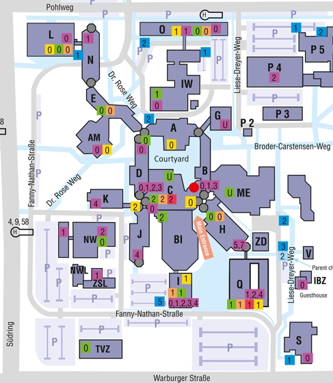 Site plan of Paderborn University (detail)